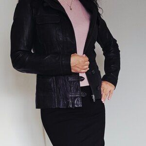 Vintage Danier Black Leather Jacket • Genuine Leather